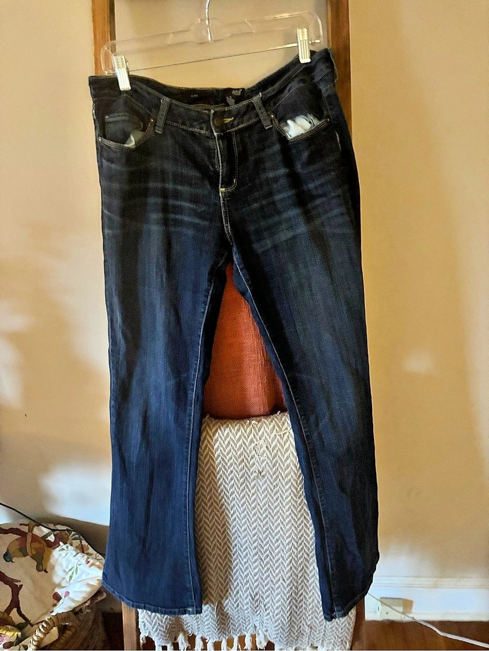 ana Flare Jeans in Blue Waist 12